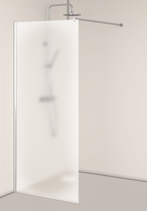 Hafa Igloo Pro I-Wall fast brusevæg i mat glas/alu 90 x 200 cm