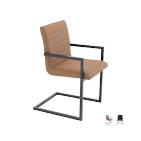 Venture Design Art spisebordsstol med armlæn i sort og brun PU