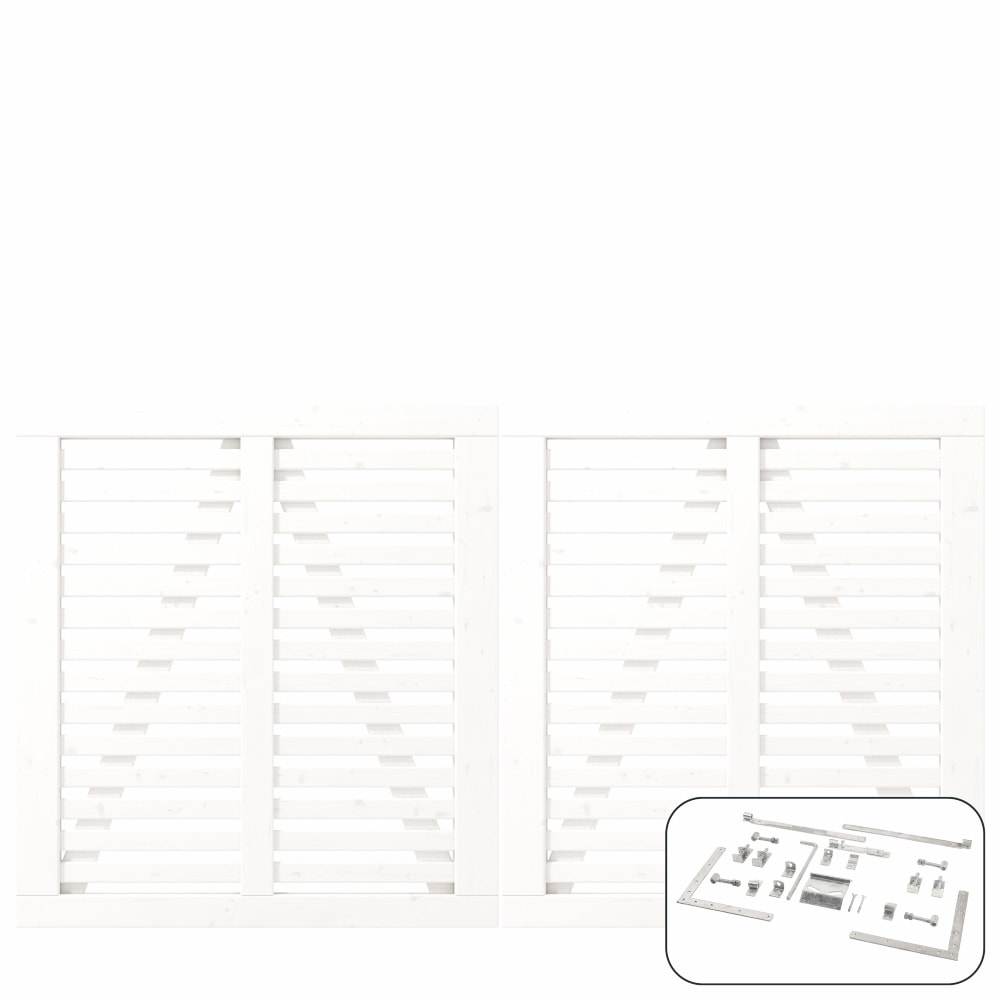 Plus Harmoni dobbeltlåge inkl. beslag grundmalet hvid RAL 9010 200 x 180 cm