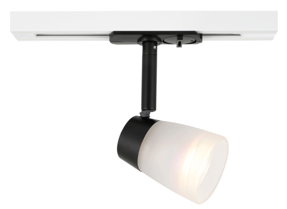 Halo Design Halo Track Glass skinnespot sort/opal inkl. LED pære 5W GU10