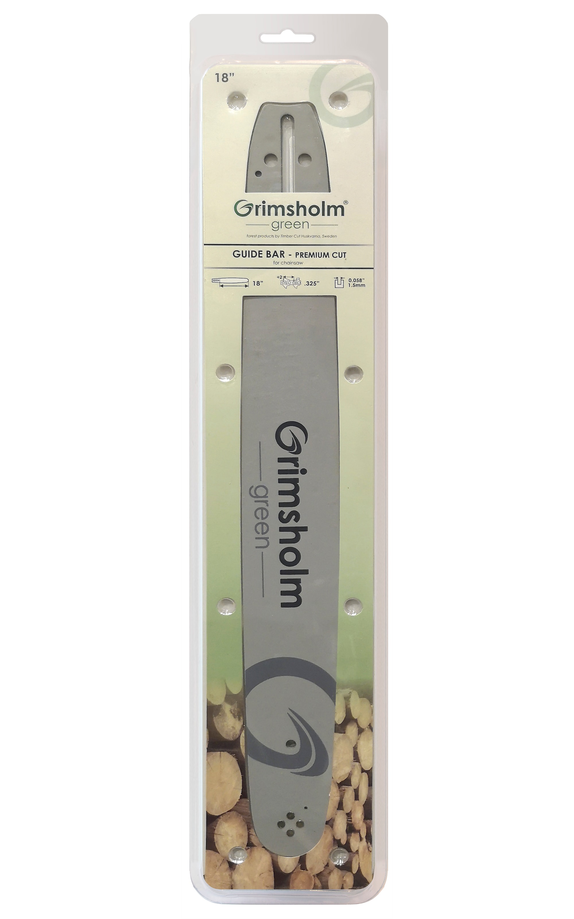 Grimsholm 18" .325" 1.5mm Premium Skærekæde Motorsavssværd