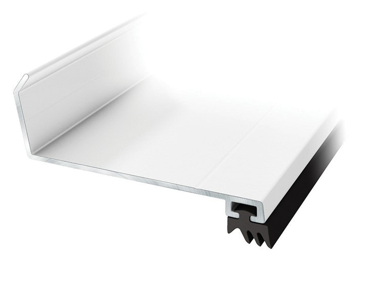 GOP Skyroof inddækningsprofil i hvid mod væg 5150 mm - Plasttag, Tagmaterialer