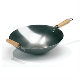 Hot Wok wokpande i carbon stål med ekstra håndtag Ø 35 cm