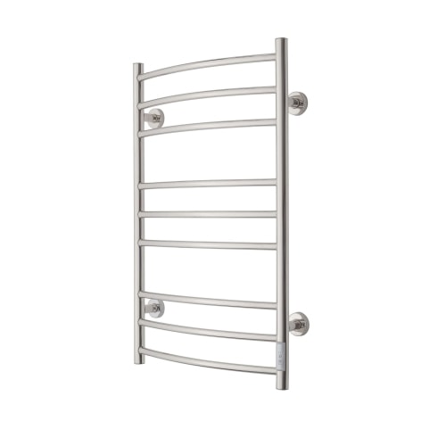 TVS Eldo 9 elektrisk håndklædetørrer buet i poleret stål med timer 860 x 530 mm