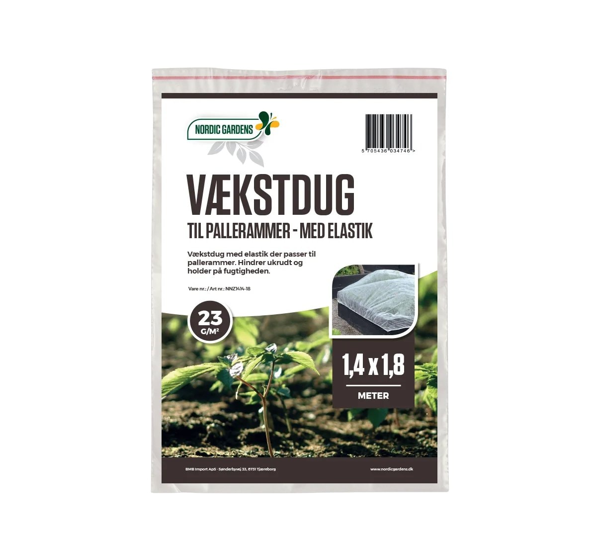 Nordic Gardens vækstdug til pallerammer/højbede 2,5 m2