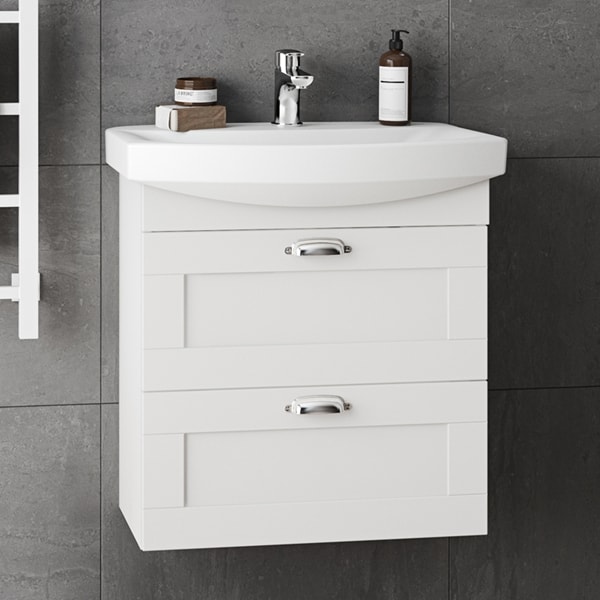 Westerbergs Lycka Frame underskab i hvid med skuffer 600 mm