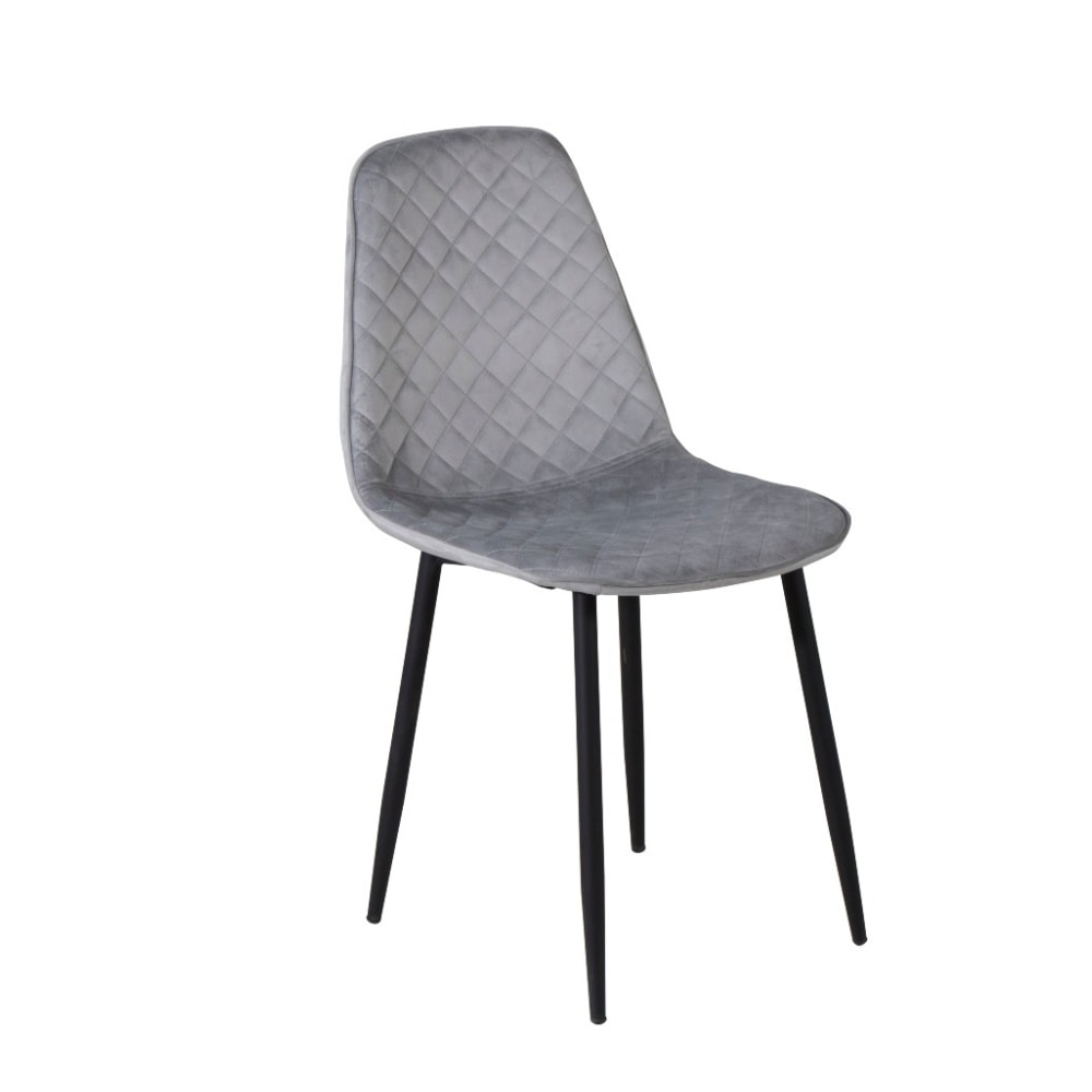 Venture Design Polar Diamond spisebordsstol i sort og grå fløjl
