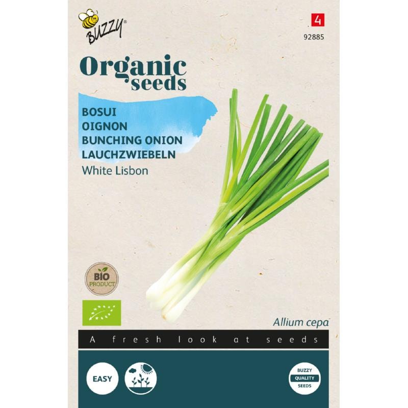 Buzzy Organic forårsløg White Lisbon økologiske frø,