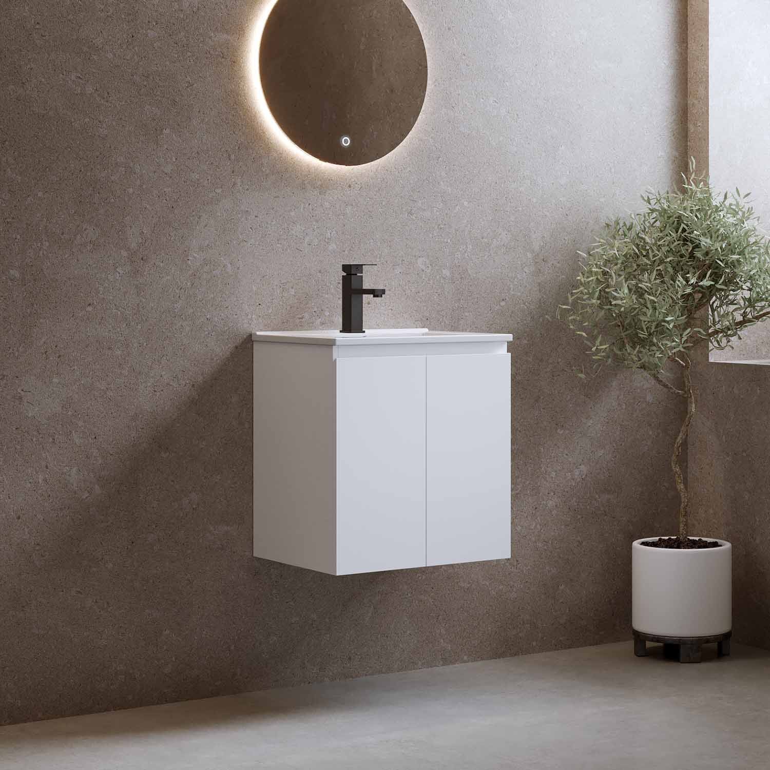 Bathlife Smila 600 badmøbel i hvid med vask