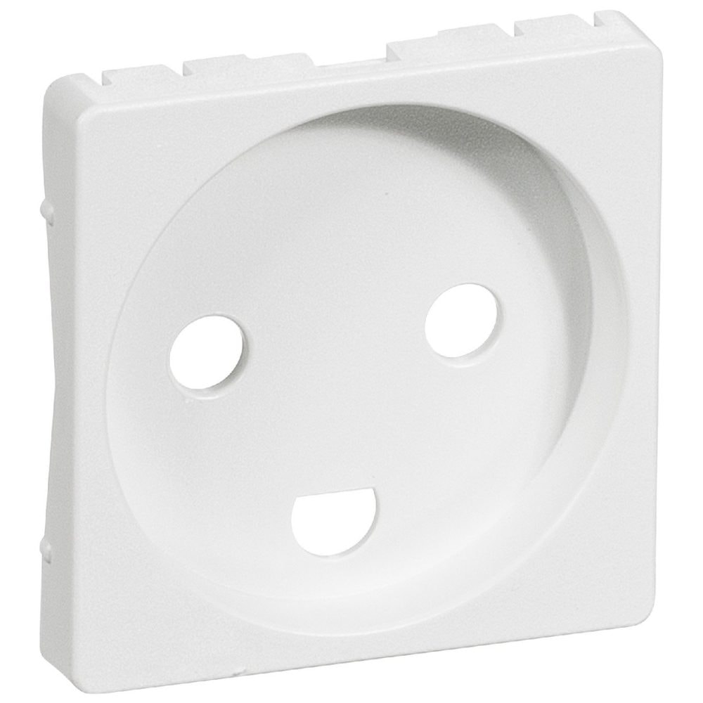 LK Fuga afdækning med krave for stikkontakt hvid 2-pol med jord 1 modul