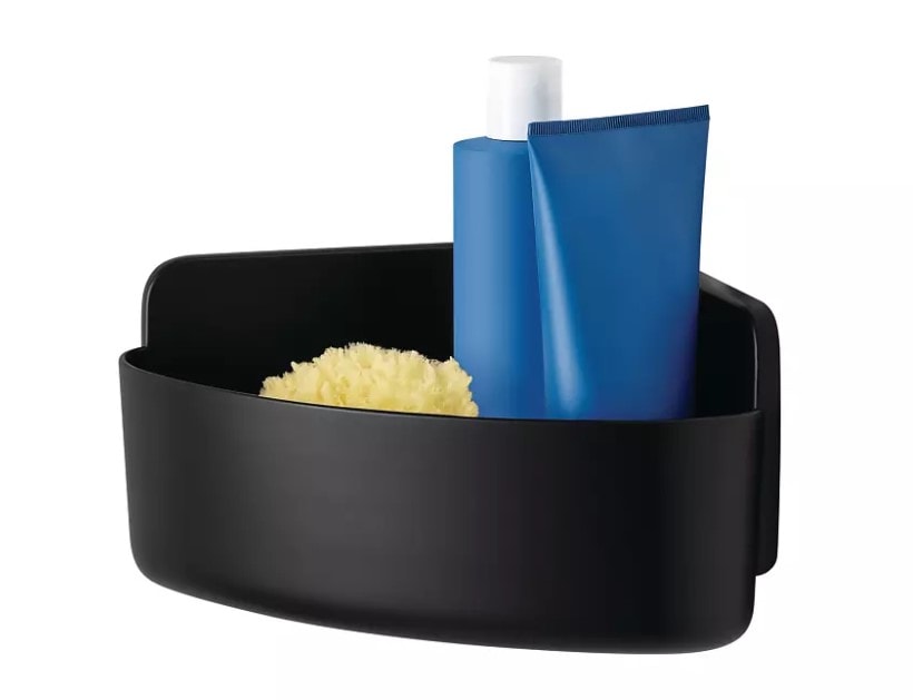 Tesa Lavaa hjørnebrusekurv Medium matsort, selvklæbende