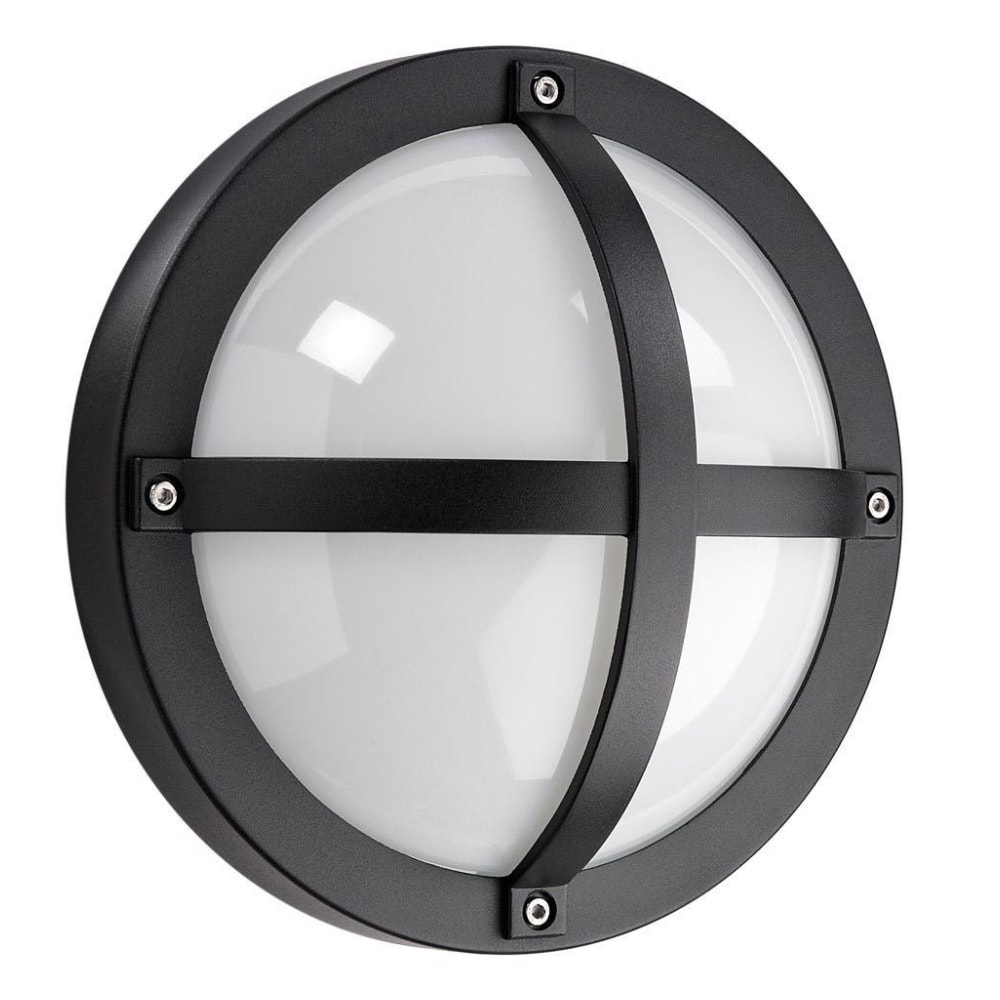 SG Solo 1100 LED væglampe i sort med sensor 11,5W 3000K IP65 Ø27 cm