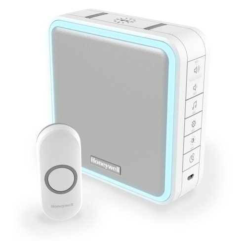 Honeywell DC915N trådløs dørklokke i hvid med LED lys og ringetryk