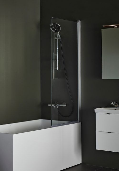 Hafa Igloo Pro badekarsvæg i klart glas/alu 75 x 150 cm