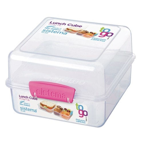 Sistema To Go Lunch Cube madkasse klar / pink 1,4 liter
