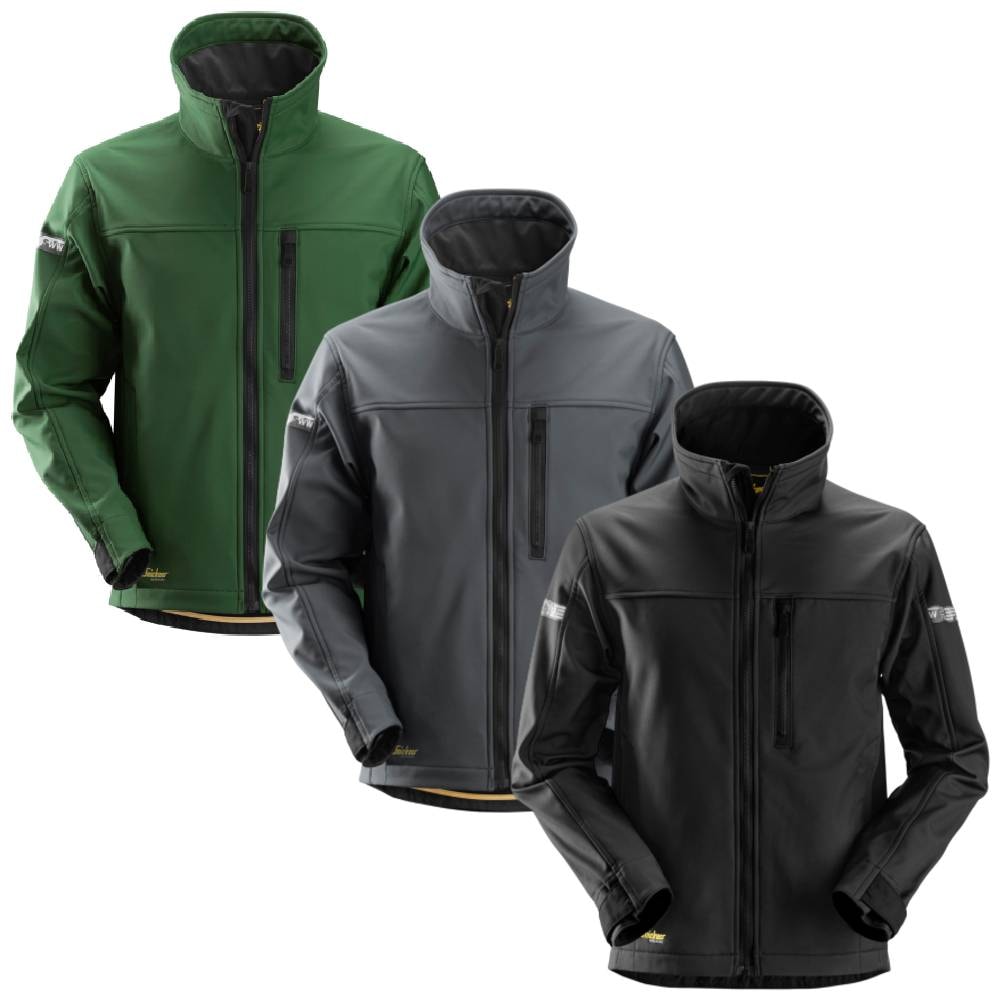 Snickers 1200 AllroundWork softshell jakke skovgrøn/sort str. l