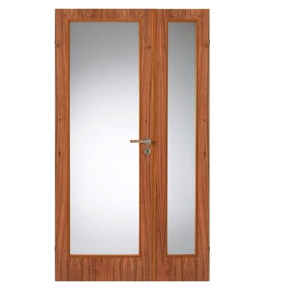 Swedoor Easy nature GW1+GW1 40 mm valnød dør m. glas 82,5+39,8x200 cm (13x20,5)
