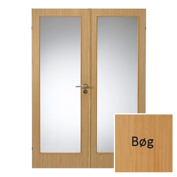 Swedoor Easy Nature GW1+GW1 40 mm bøg dør m. glas 62,5+62,5x200 cm (13x20,5)