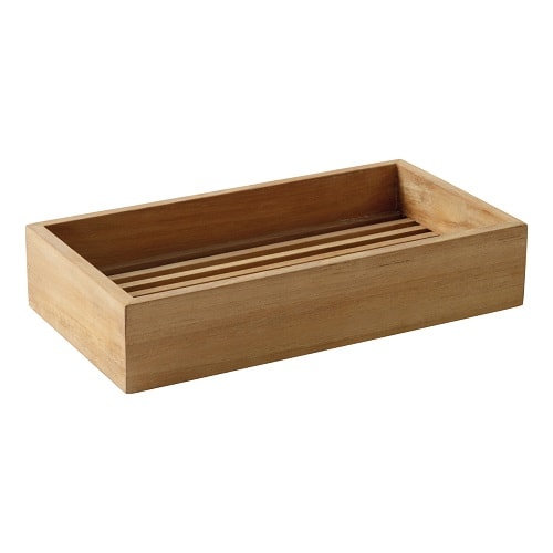 Cinas shampoobakke i teak 30 x 16 x 6 cm