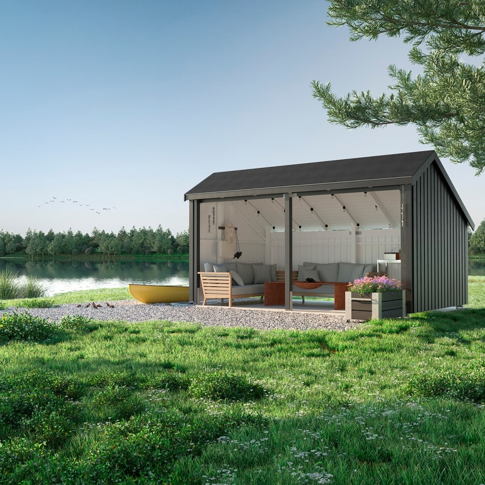 Plus Multi havehus i ubehandlet træ åben