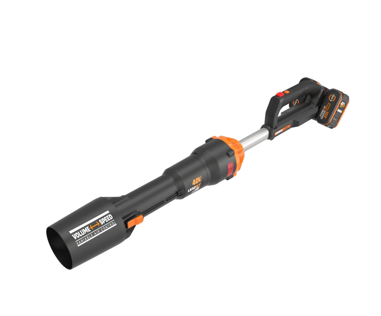 Worx WG585E kulfri løvblæser 2 X2 0V med 2 x 4,0 Ah batteri og lader