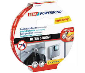 Tesa Powerbond dobbeltklæbende monteringstape Ultra Strong 19 mm x 1,5 meter