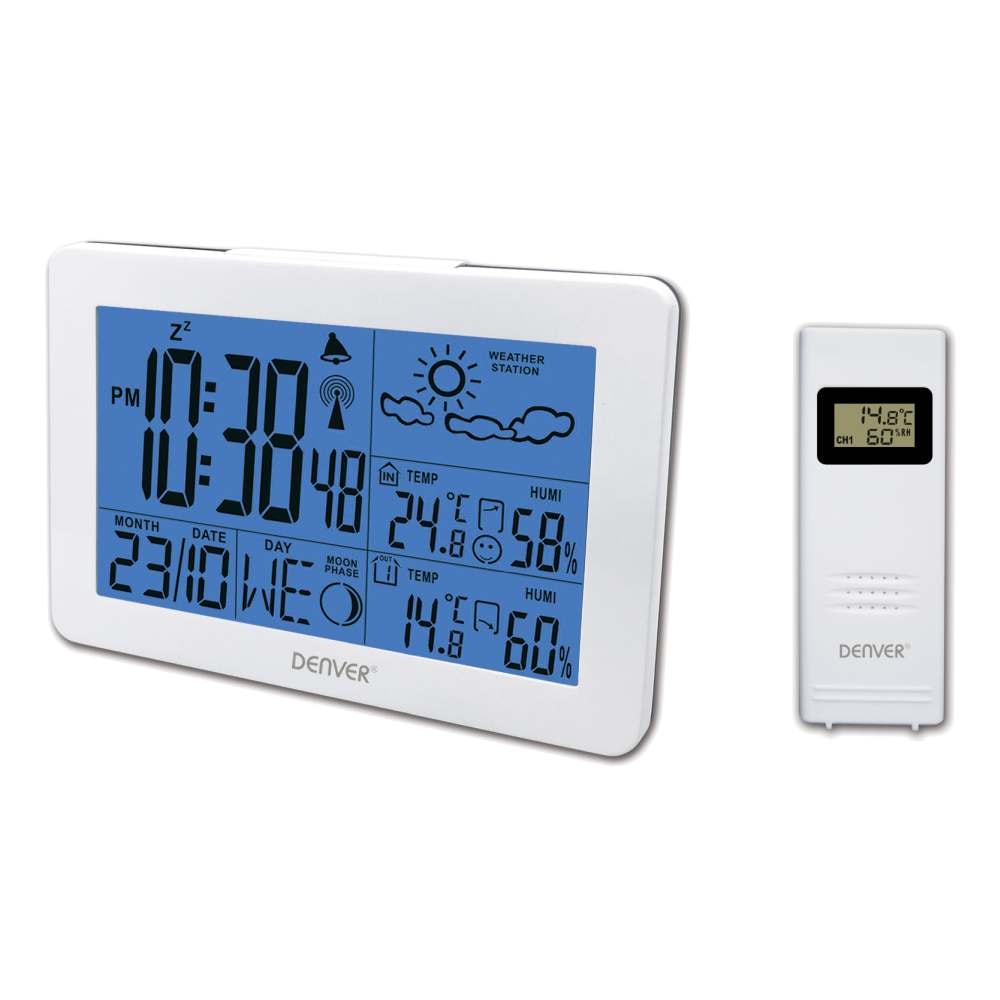 Denver WS-530 vejrstation i hvid med udendørs sensor - Termometre og vejrstationer, Vejrstationer