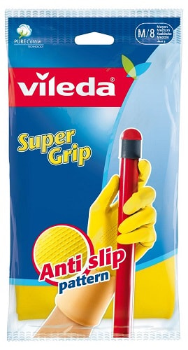 Vileda super grip handsker i latex størrelse L