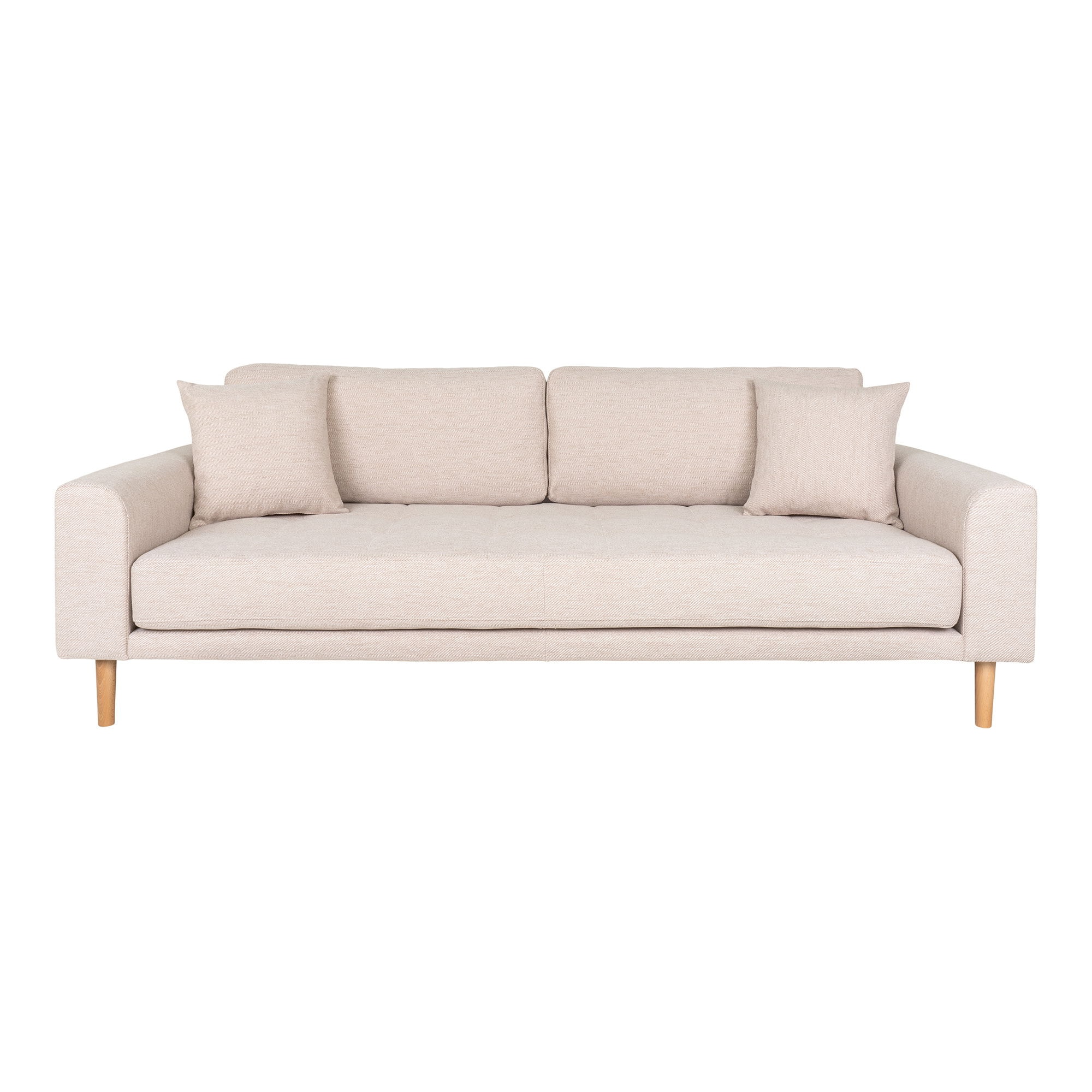 House Nordic Lido 3 personers sofa i sand/natur træben med 2 puder HN1050