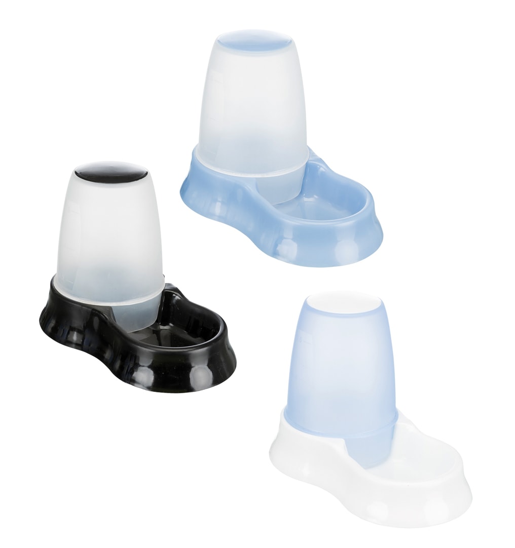 TrixieVand/Foderautomat transparent 1,5L Blå farver