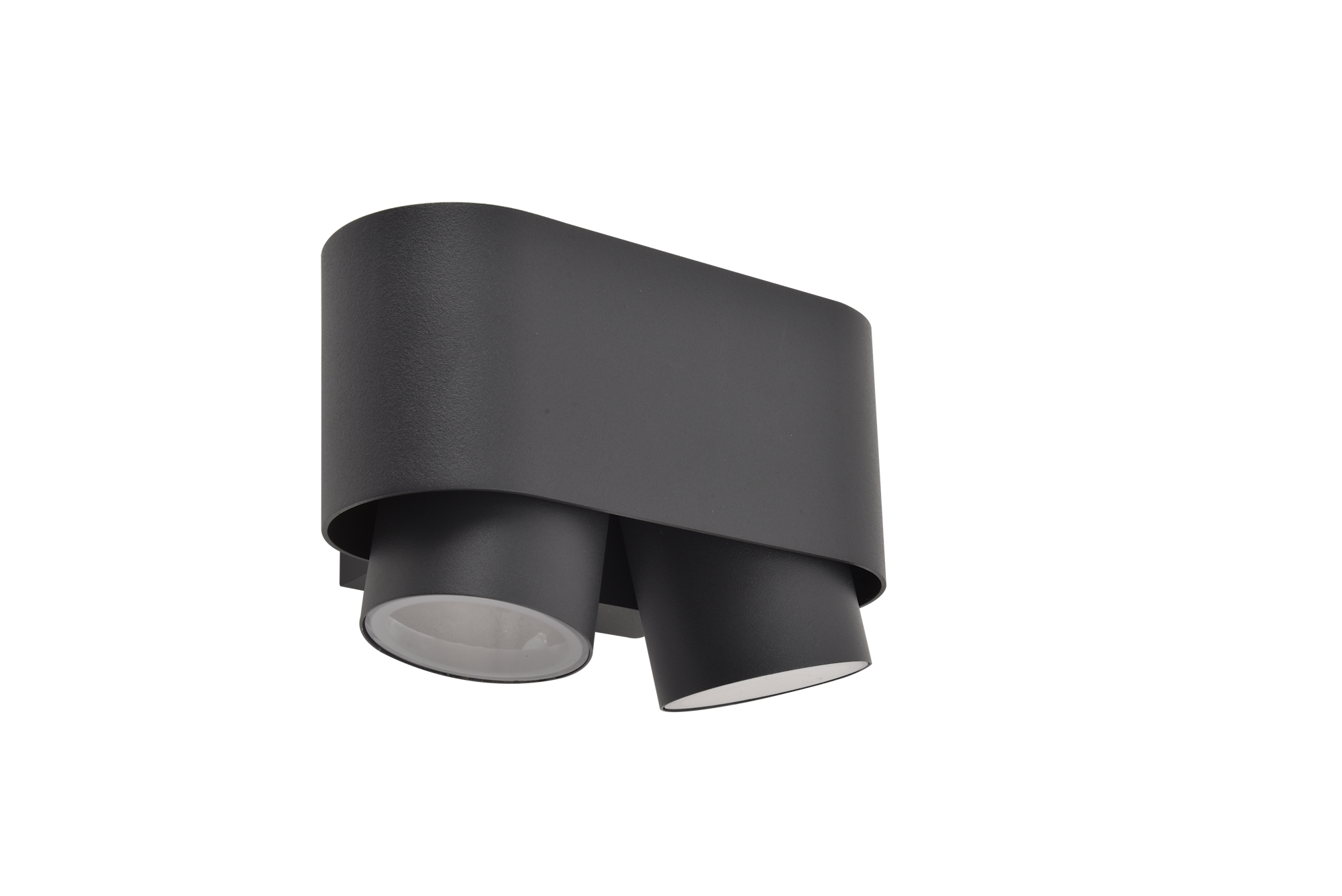 Lutec Cypres væglampe i mørkegrå/klar 2 x GU10 IP44