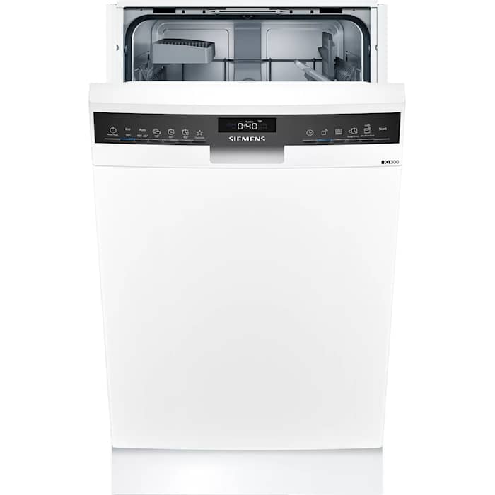 Siemens iQ300 opvaskemaskine til underbygning hvid 45 cm 9 kuverter SR43HW24KS