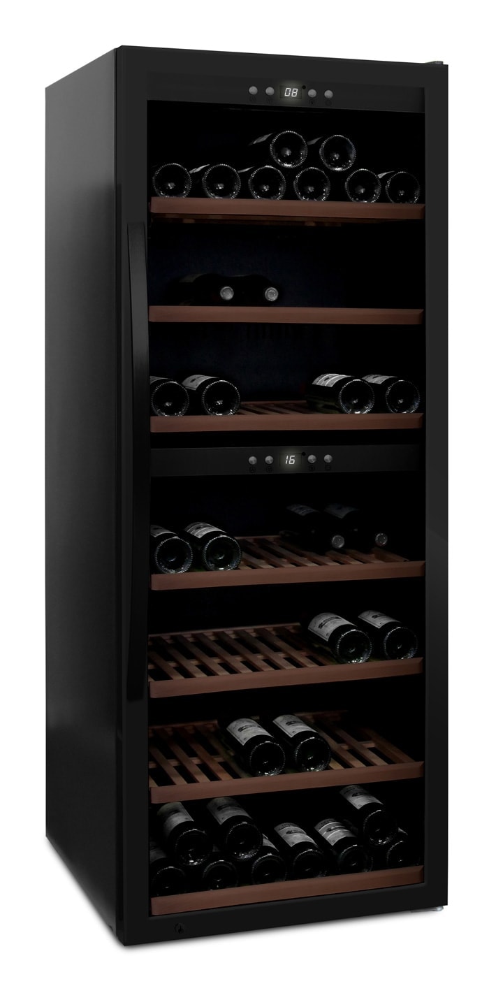 mQuvée Fritstående vinkøleskab WineExpert 126 Fullglass Black