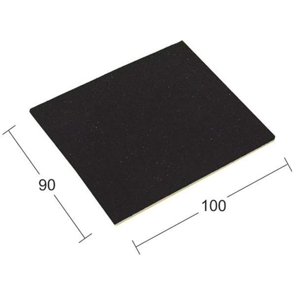 Habo gulvbeskytter i gummi selvklæbende sort 85 x 100 mm