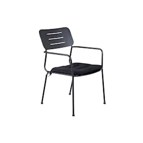 Venture Design Nicke stol med armlæn sort stål med sort hynde