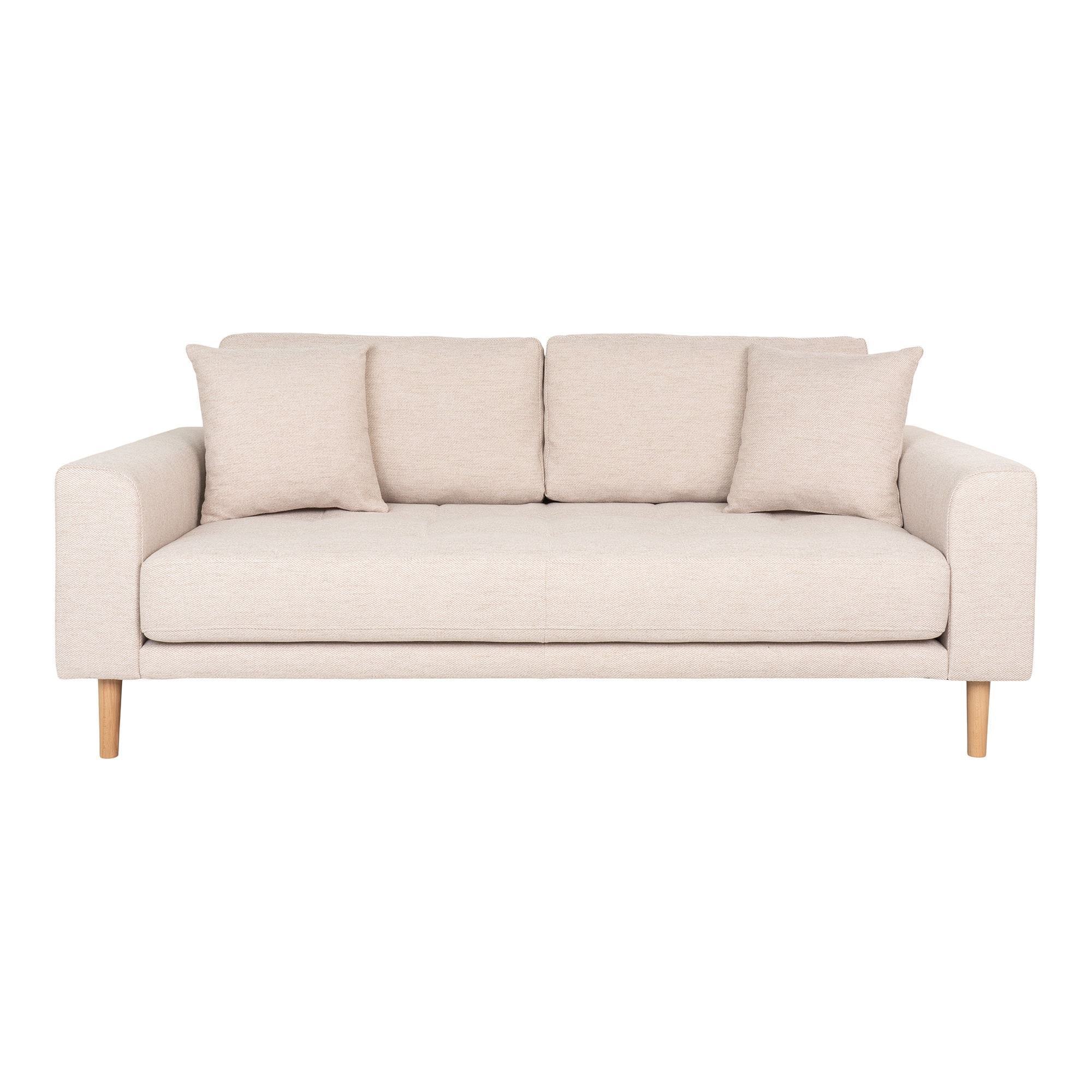 House Nordic Lido 2,5 personers sofa i sand/natur træben med 2 puder HN1050