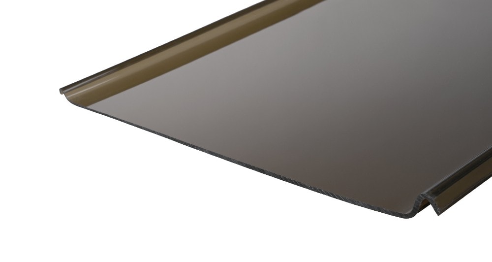 Plastmo SunGlaze 4 mm tagplade i røgfarvet PC - 58,5 x360cm