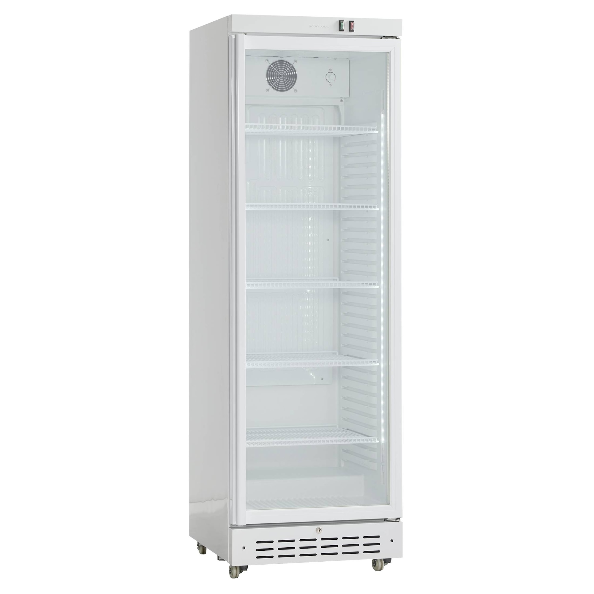 Scandomestic DC389WD displaykøleskab hvid 360L