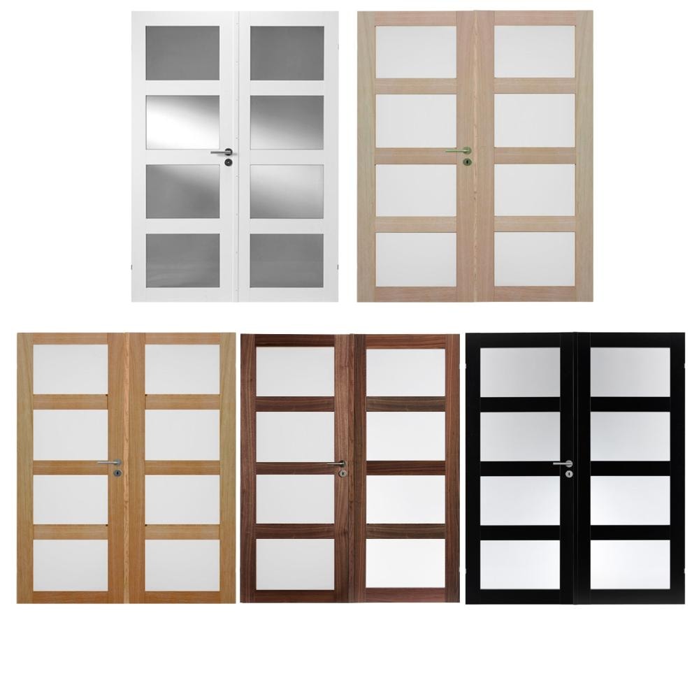 Swedoor Advanced-Line Unique GW04L+GW04L fyldningsdør 40 mm dobbelt med glas