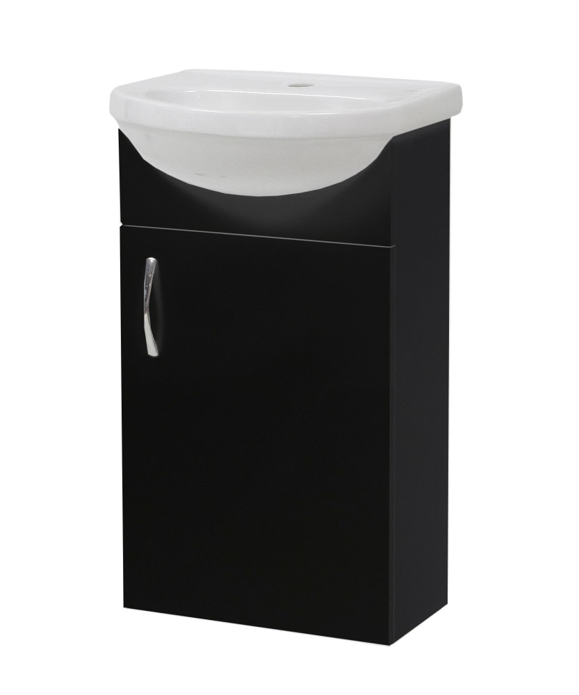Nortiq Milano vaskeskab i højglans sort med 1 låge