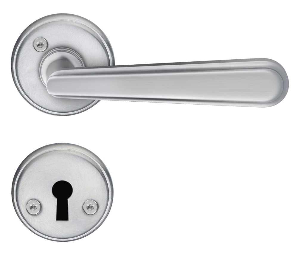 Beslagsboden B252 indendørsgreb inkl. nøgleskilt børstet krom 110 mm