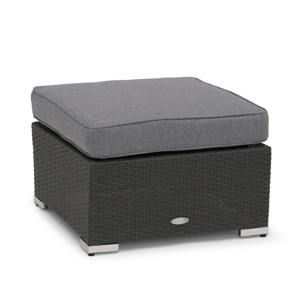 Hillerstorp Madison divan / bord i mørkgrå kunstflet med hynde og glasplade