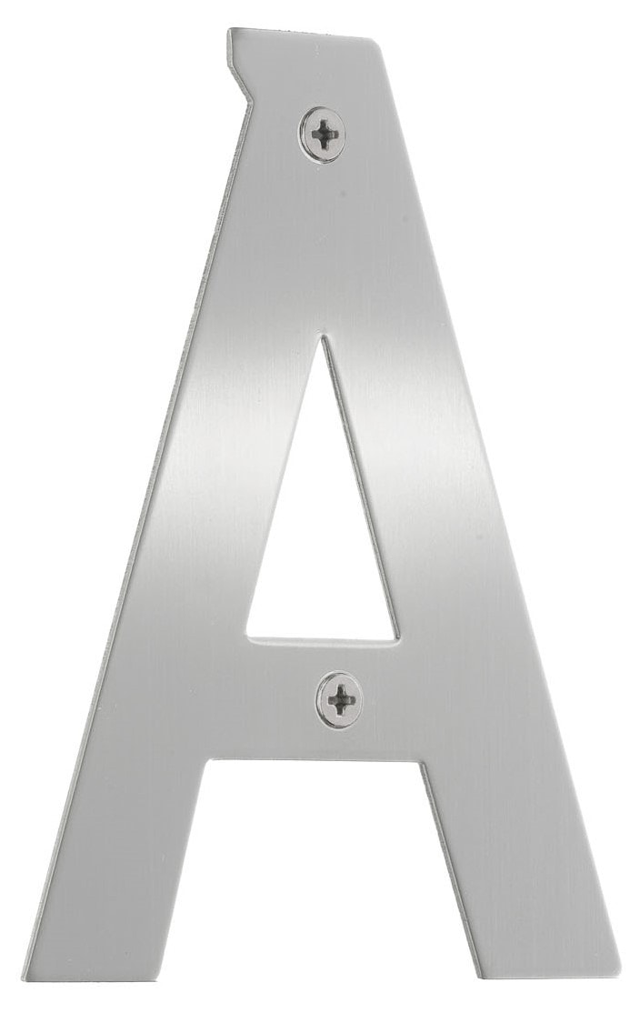 Beslagsboden husbogstav D i børstet stål H120 mm