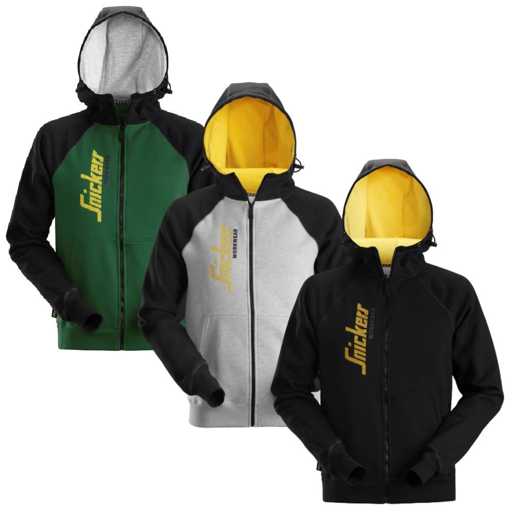 Snickers 2888 Allroundwork Logo hættetrøje med lynlås