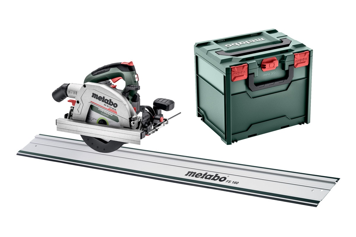 Metabo KS 18 LTX 66 BK SET håndrundsav med styreskinne 18V uden batteri og lader