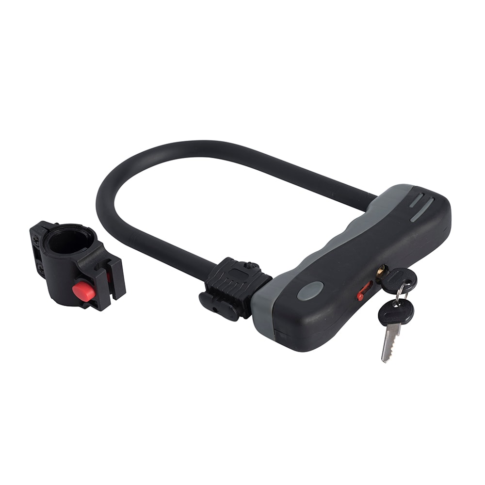 Urban bøjlelås sort med nøgler og holder