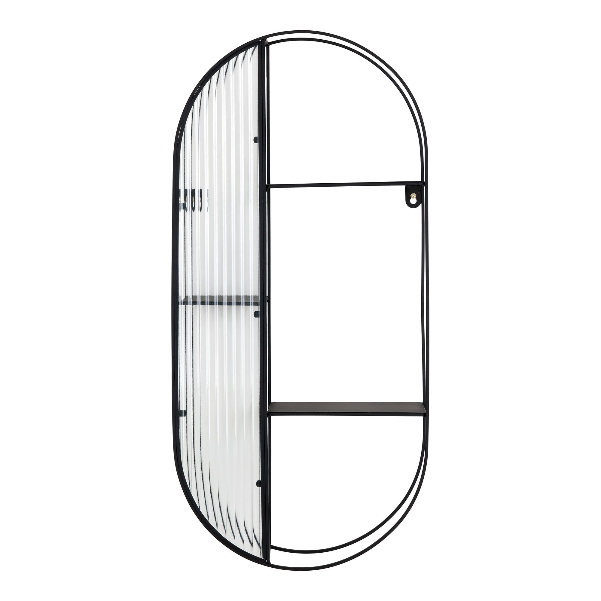 House Nordic Newcastle væghylde i glas/sort 3 hylder 32 x 11 x 68 cm