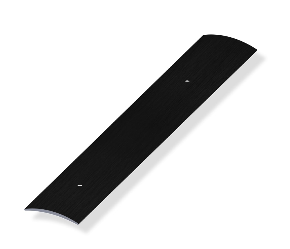 Alfer tæppeovergang børstet sort huller midt 40 x 5 mm 1 meter