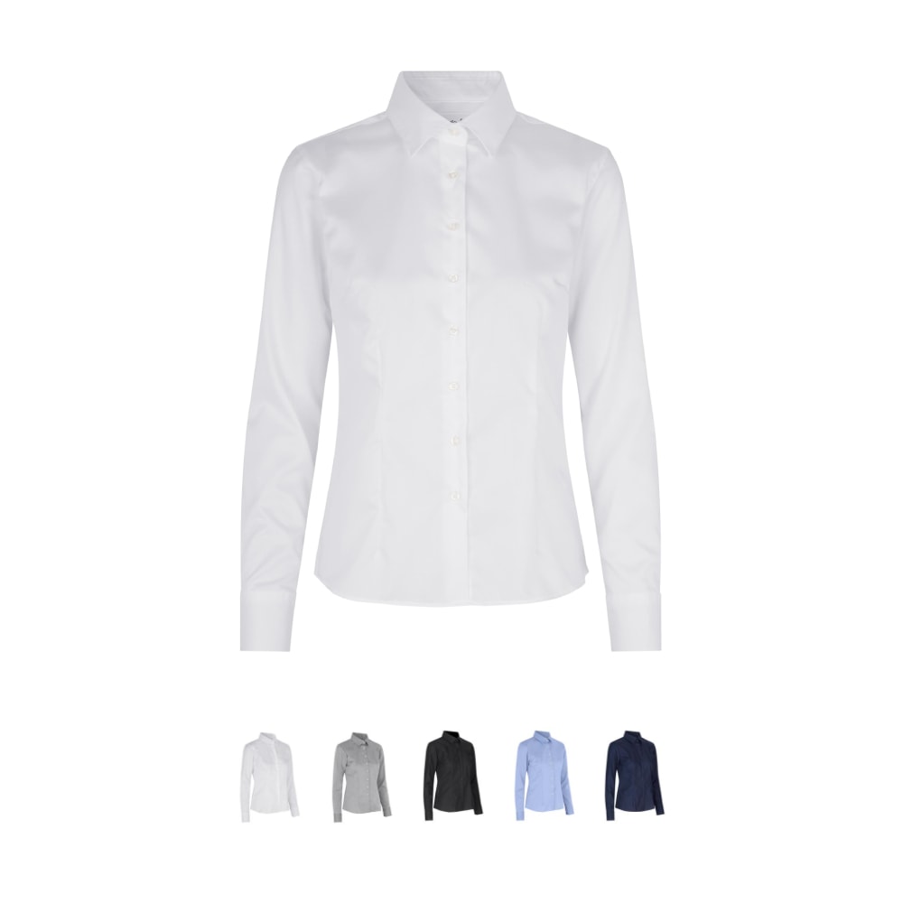 Seven Seas Fine Twill skjorte modern dame hvid