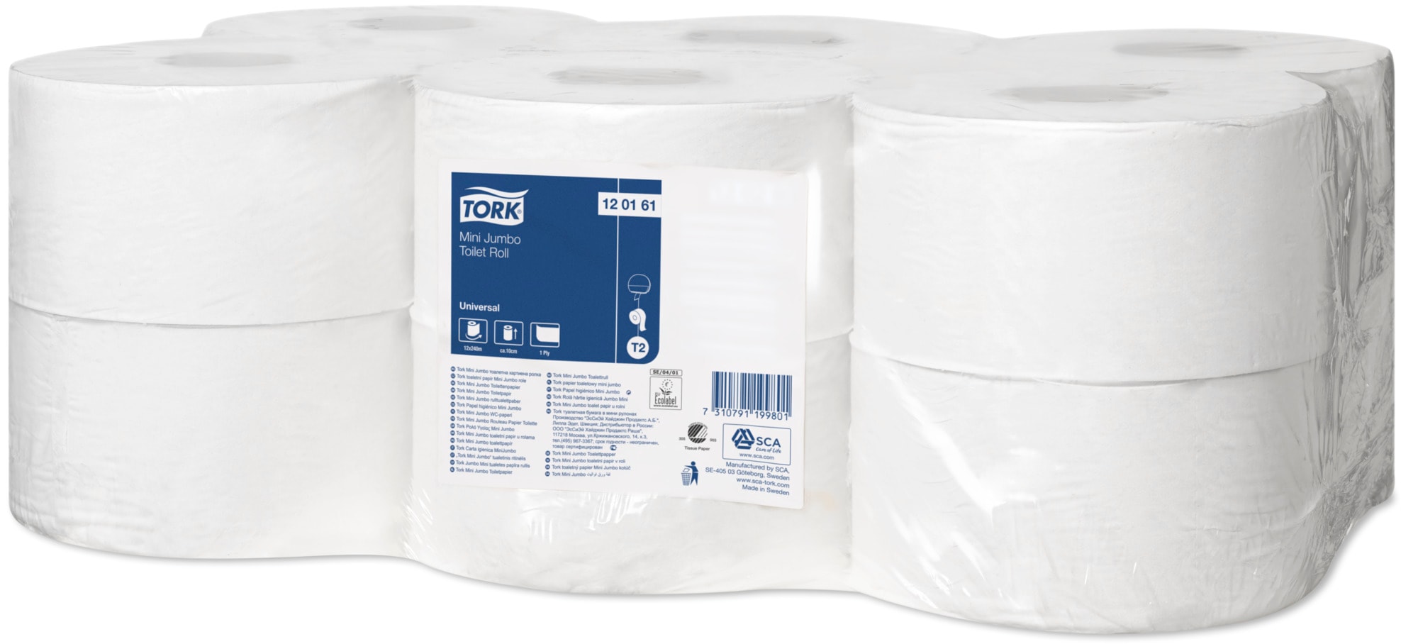 Tork Toiletpapir T2 Universal 120161, 1-lags, Natur 12x240 m